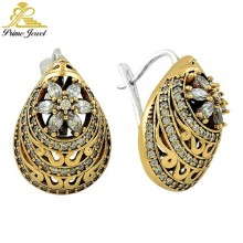 Gümüş Otantik Taşlı Küpe